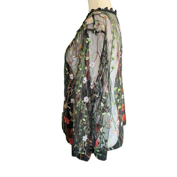 Rabbit Rabbit Rabbit Sheer Embroidered Floral Shrug Whimsigoth 4XL Darkfairy - Picture 3 of 11